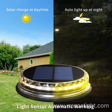 Wason New Version Upgraded 17LED Ultra Bright Solar Yard Deck Stair Light Garden Decorative Solar Ground Disk Spike Light